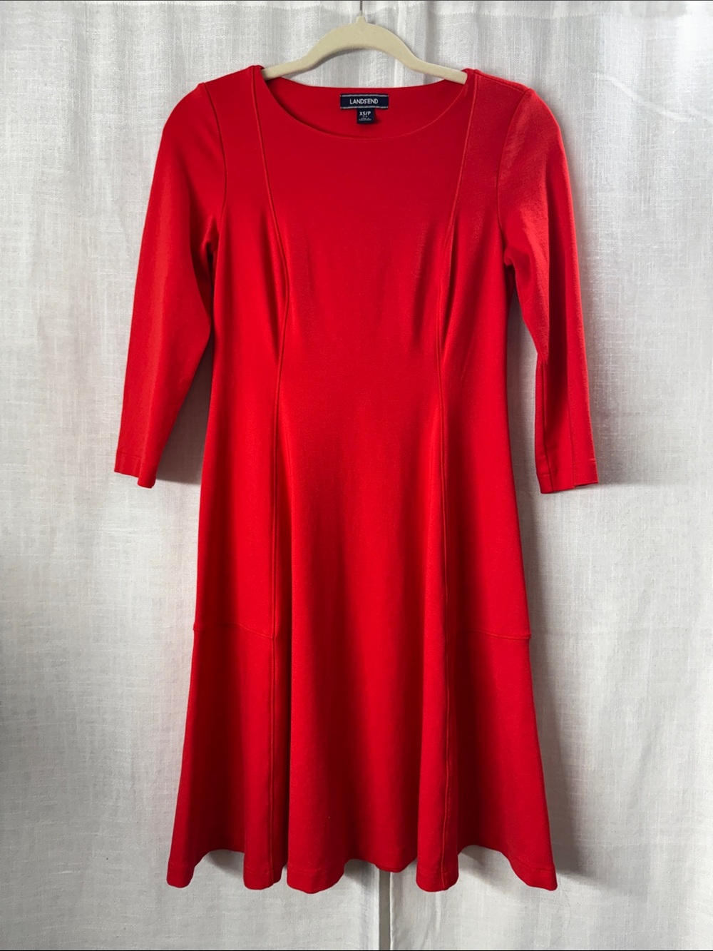 Lands' End Red Midi Dress Size XS Like New